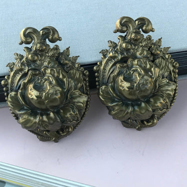 1940s Stamped Brass Fur Clips Jewelry Bloomers and Frocks